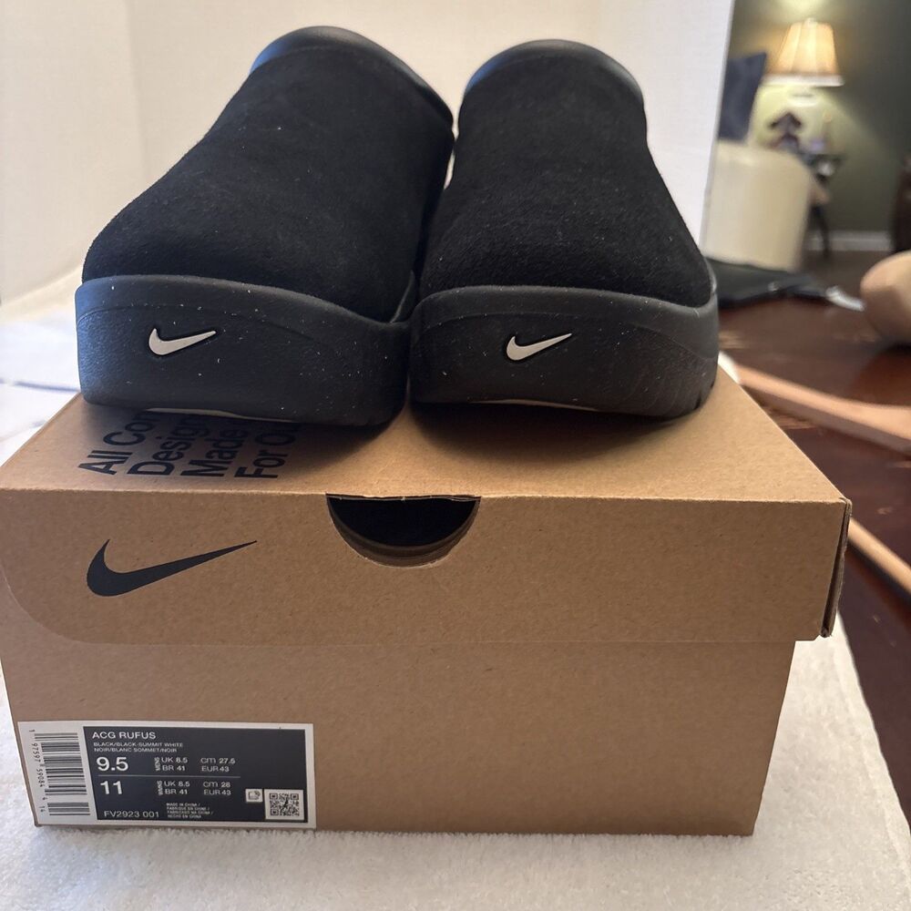 Nike ACG Rufus Triple Black  Sneakers Size 9.5 Men- FV2923-001 New